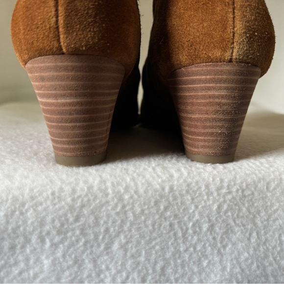 Franco Sarto Size 9M Suede Tan Cognac Wedge booties. - Picture 14 of 16